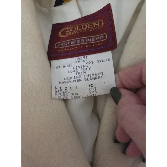 Vintage Pioneer Wear Golden Collection Handwoven‎ Chimayo Cropped Wool  Jacket - Picture 9 of 11